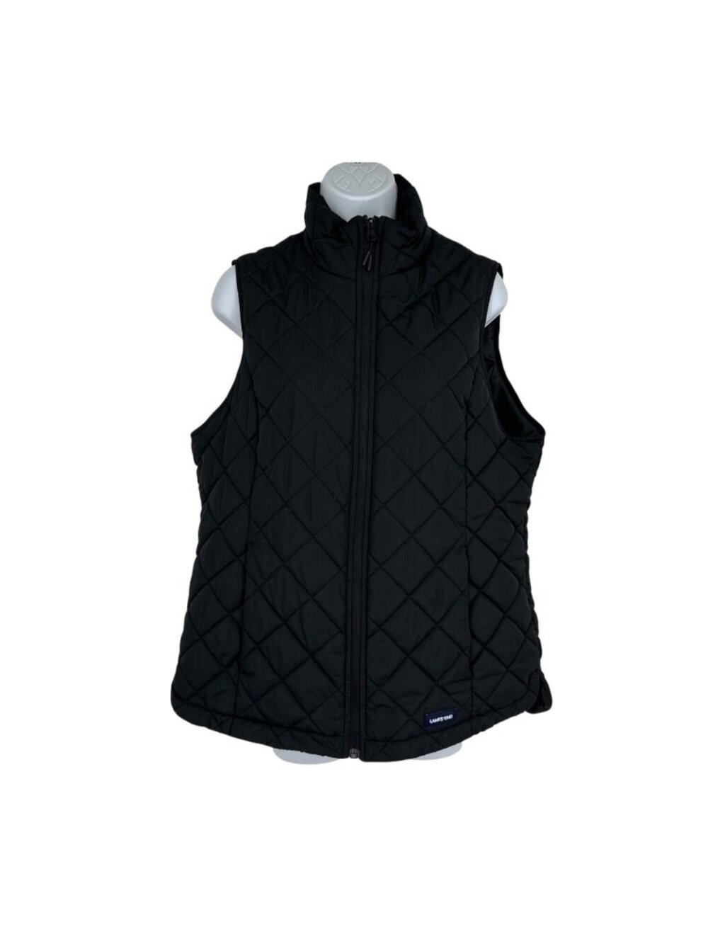 Lands' End Women's Black Quilted Full-Zip Lightweight Insulated Vest Size M